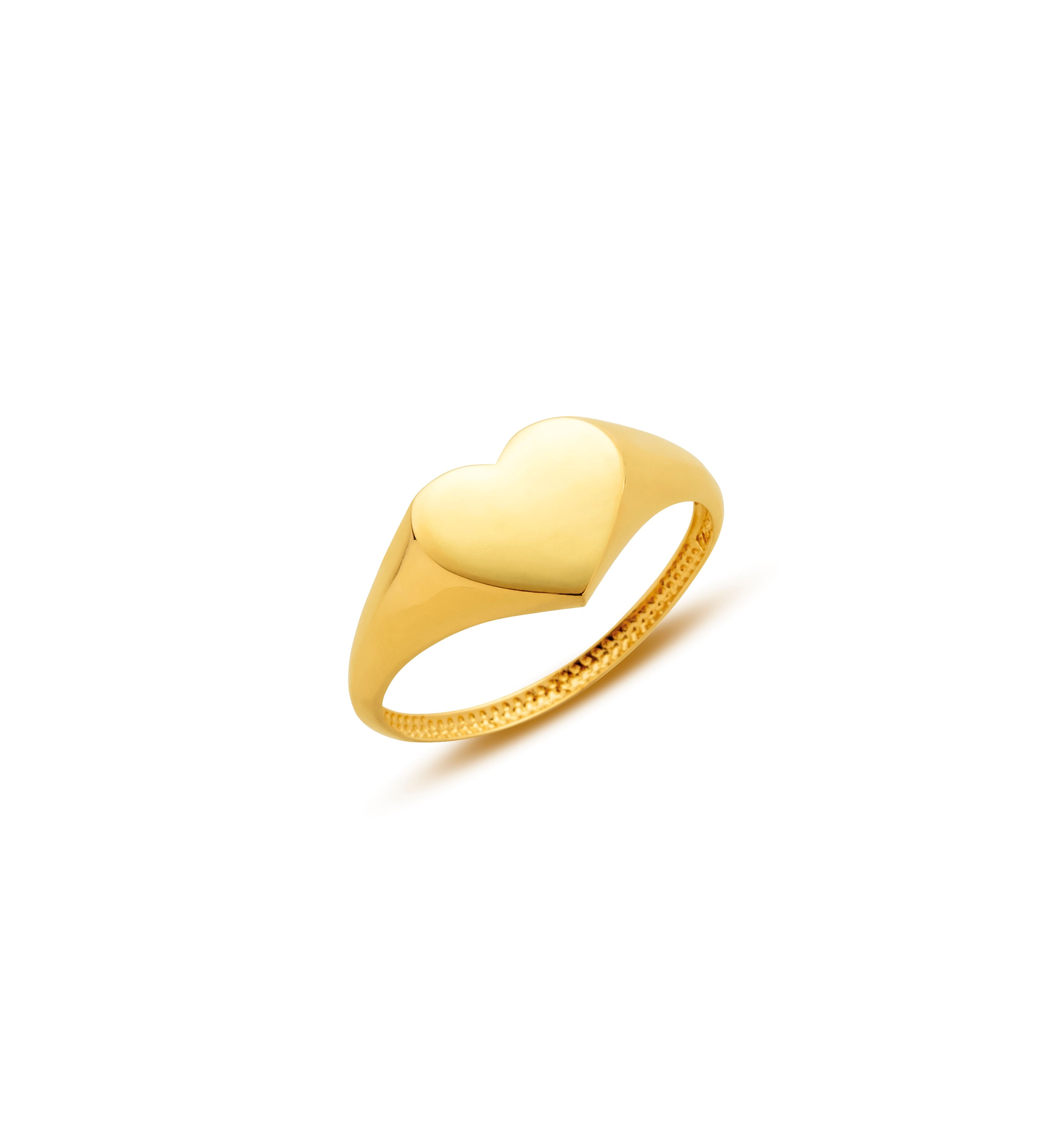 Anel Coração em Ouro Amarelo 18k